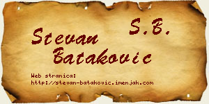 Stevan Bataković vizit kartica